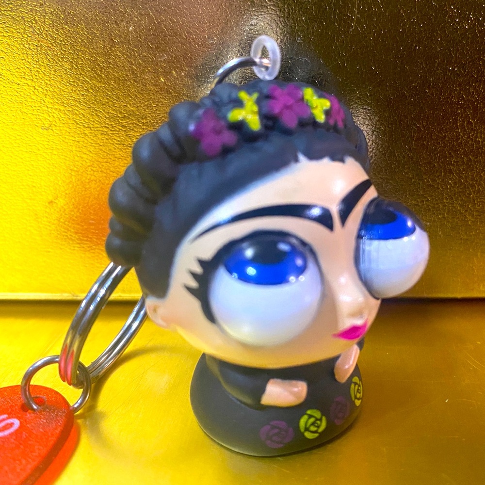 ROLLING EYES FRIDA TYPE KEYCHAIN LOS CABOS EYES ROLL IN DIFFERENT DIRECTIONS 2” - Picture 2 of 8